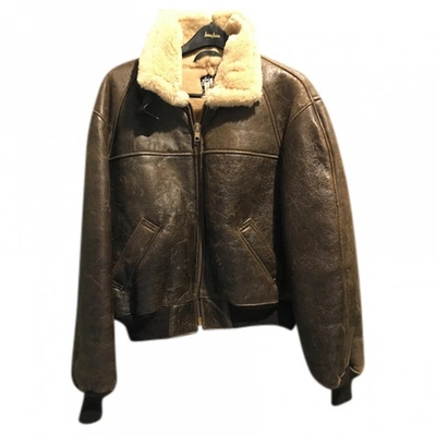 Pre-owned Schott Brown Faux Fur Jackets