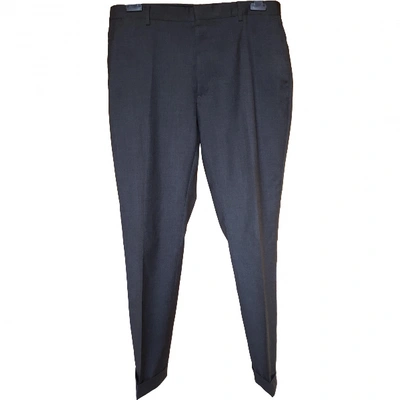 Pre-owned Burberry Wool Trousers In Grey