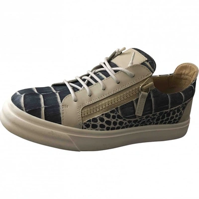 Pre-owned Giuseppe Zanotti Leather Low Trainers In Blue