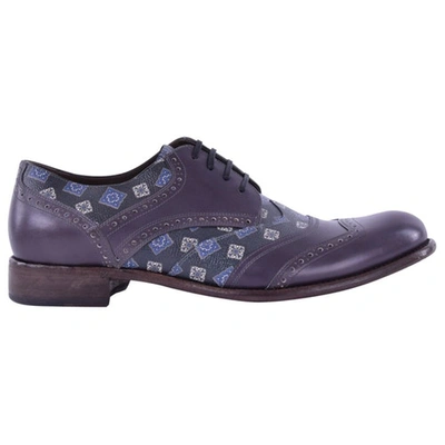 Pre-owned Dolce & Gabbana Leather Lace Ups In Purple