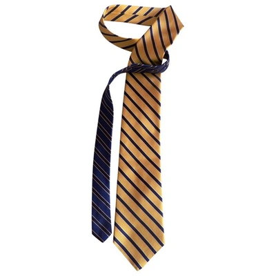 Pre-owned Tommy Hilfiger Silk Tie In Yellow