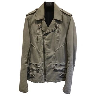 Pre-owned Balmain Khaki Cotton Jackets