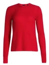 Atm Anthony Thomas Melillo Cashmere Long-sleeve Crewneck In Tango Red