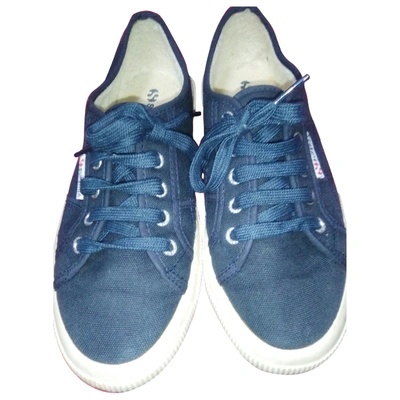 Pre-owned Superga Cloth Low Trainers In Blue