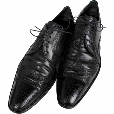 Pre-owned Dolce & Gabbana Leather Lace Ups In Black