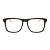 GUCCI GUCCI BLACK AND TRANSPARENT SQUARE GLASSES