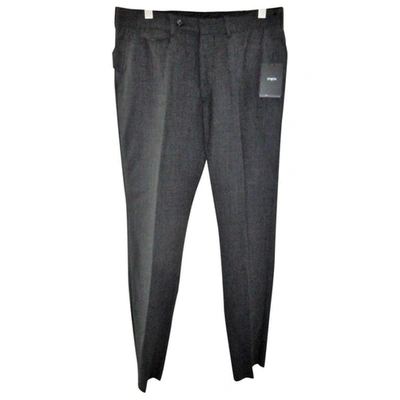 Pre-owned Ports 1961 Anthracite Wool Trousers