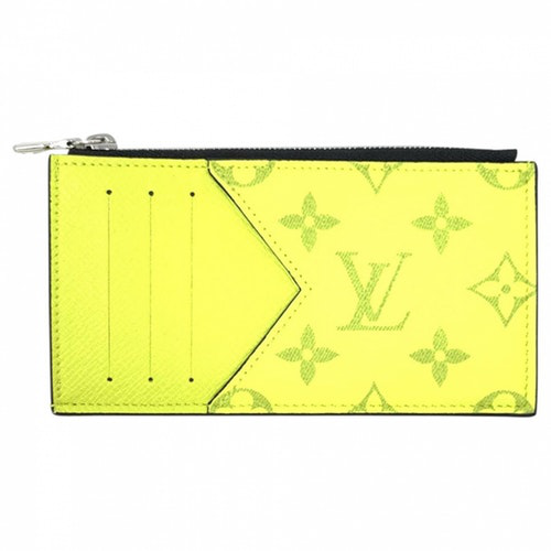 Pre-Owned Louis Vuitton Coin Card Holder Yellow Cloth Small Bag, Wallet & Cases | ModeSens