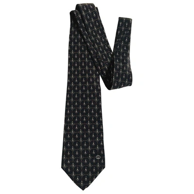 Pre-owned Gucci Silk Tie In Black