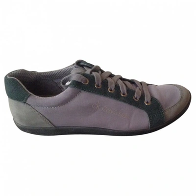 Pre-owned Calvin Klein Cloth Low Trainers In Anthracite