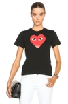Comme Des Garçons Play Cotton Tee With Red Emblem