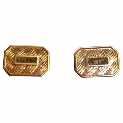 Pre-owned Dior Gold Gold Plated Cufflinks