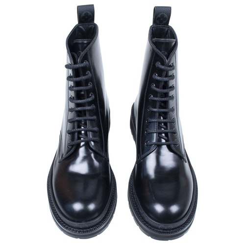 Pre-Owned Louis Vuitton n Black Patent Leather Boots | ModeSens