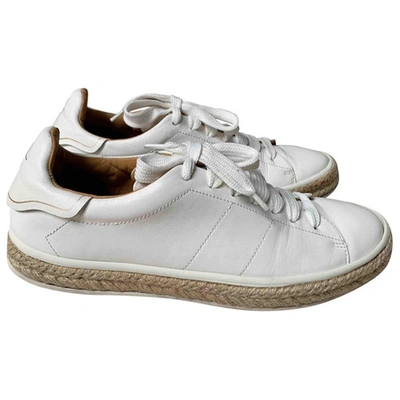 Pre-owned Louis Leeman Leather Low Trainers In White