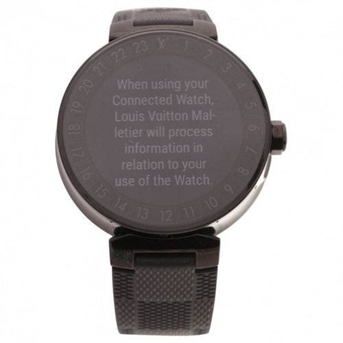 Pre-Owned Louis Vuitton Tambour Horizon Black Steel Watches | ModeSens