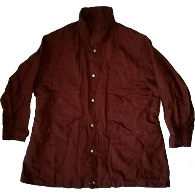 Pre-owned Allegri Linen Jacket In Burgundy