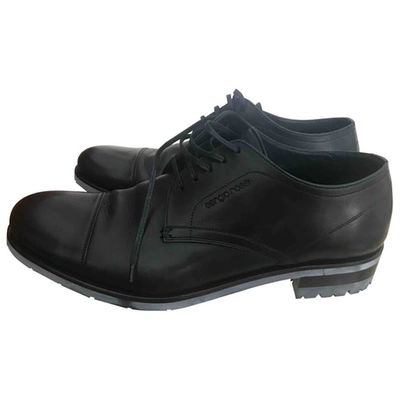 Pre-owned Sergio Rossi Leather Lace Ups In Black