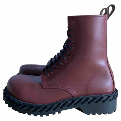 Pre-owned Balenciaga Burgundy Leather Boots