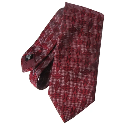 Pre-owned Giorgio Armani Silk Tie In Burgundy