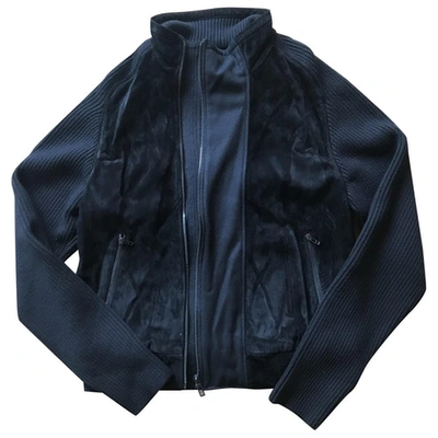 Pre-owned Z Zegna Leather Coat In Black