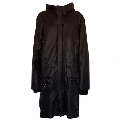 Pre-owned Ermanno Scervino Leather Parka In Black