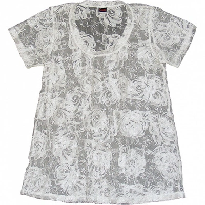 Pre-owned Lna White Polyester Top