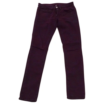 Pre-owned Iro Burgundy Cotton Jeans