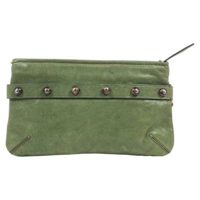 Pre-owned Lanvin Green Leather Clutch Bag