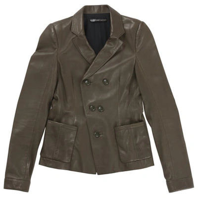 Pre-owned Balenciaga Khaki Leather Jacket