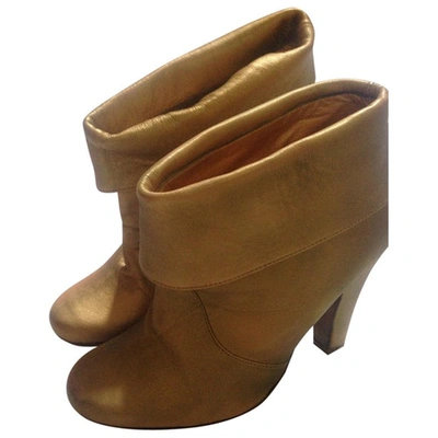 Pre-owned Paul & Joe Sister Gold Leather Ankle Boots