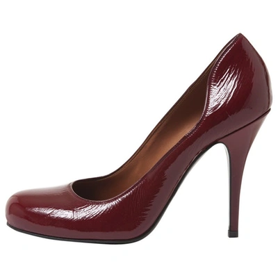Pre-owned Lanvin Burgundy Patent Leather Heels