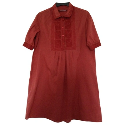 Pre-owned Comptoir Des Cotonniers Short Embroidered Dress Or Tunic In Red