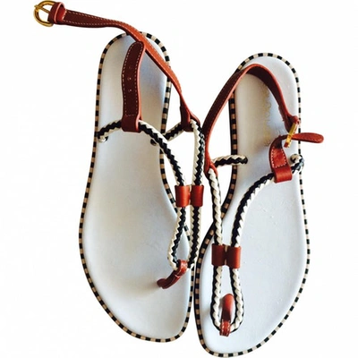 Pre-owned Sergio Rossi White Leather Sandals