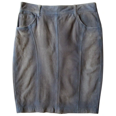 Pre-owned Burberry Brown Leather Skirt