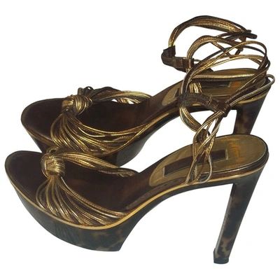 Pre-owned Charles Jourdan Gold Leather Heels