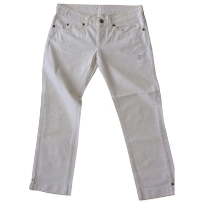 Pre-owned Dondup White Cotton Trousers