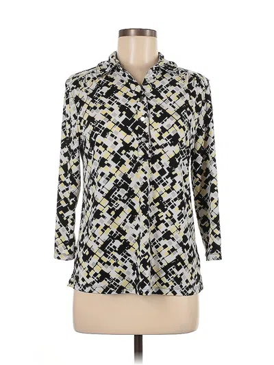 Pre-owned 212 Collection 3/4 Sleeve Blouse In Black