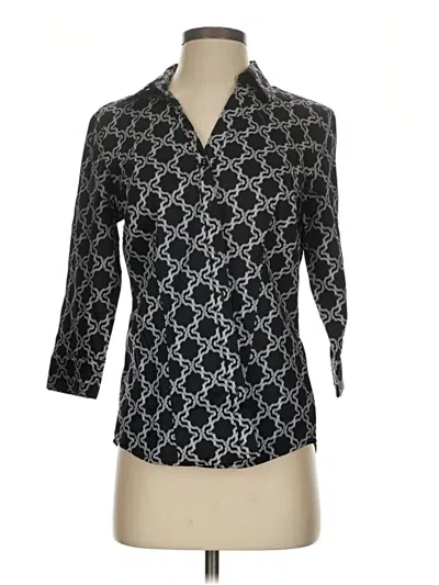 Pre-owned 212 Collection 3/4 Sleeve Blouse In Black
