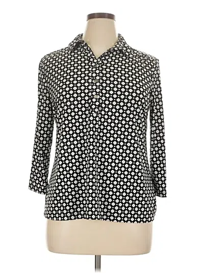 Pre-owned 212 Collection 3/4 Sleeve Blouse In Black