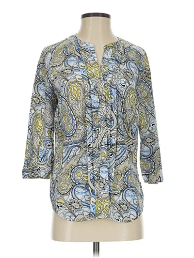 Pre-owned 212 Collection 3/4 Sleeve Blouse In Blue