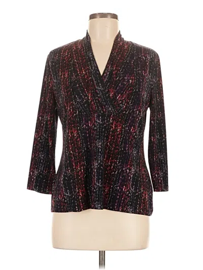 Pre-owned 212 Collection 3/4 Sleeve Blouse In Burgundy