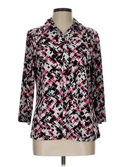 Pre-owned 212 Collection 3/4 Sleeve Blouse In Pink