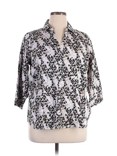 Pre-owned 212 Collection 3/4 Sleeve Blouse In Silver