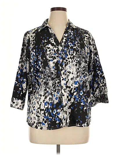 Pre-owned 212 Collection 3/4 Sleeve Blouse In Silver