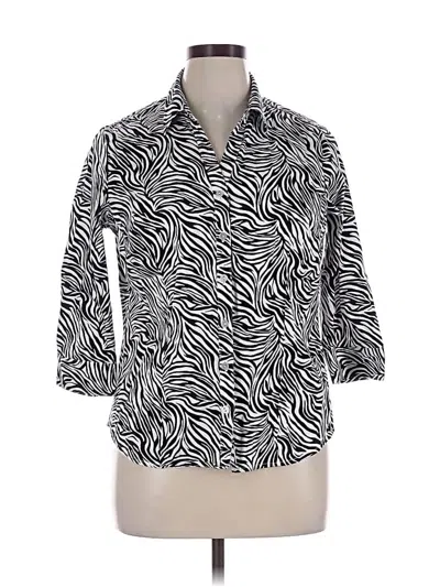 Pre-owned 212 Collection 3/4 Sleeve Button Down Shirt In Black