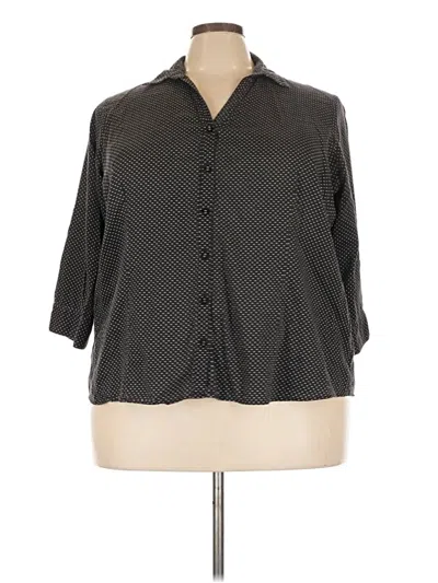 Pre-owned 212 Collection 3/4 Sleeve Button Down Shirt In Gray