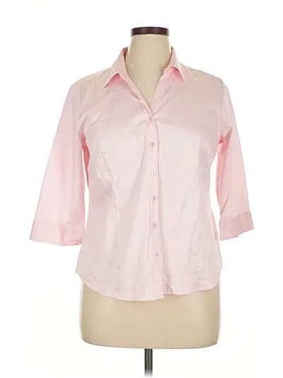 Pre-owned 212 Collection 3/4 Sleeve Button Down Shirt In Pink
