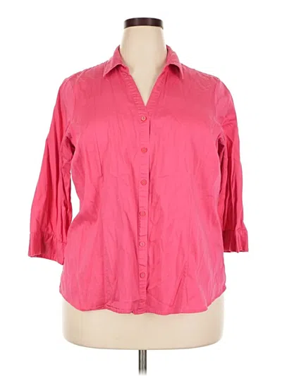 Pre-owned 212 Collection 3/4 Sleeve Button Down Shirt In Pink