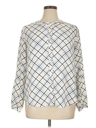 Pre-owned 212 Collection Long Sleeve Blouse In Ivory