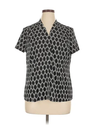 Pre-owned 212 Collection Short Sleeve Blouse In Gray